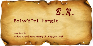 Bolvári Margit névjegykártya
