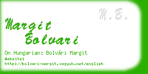 margit bolvari business card